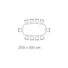 Pevný stůl se skleněnou deskou ve tvaru sudu a ocelovou základnou Made in Italy - Ezzellino Viadurini