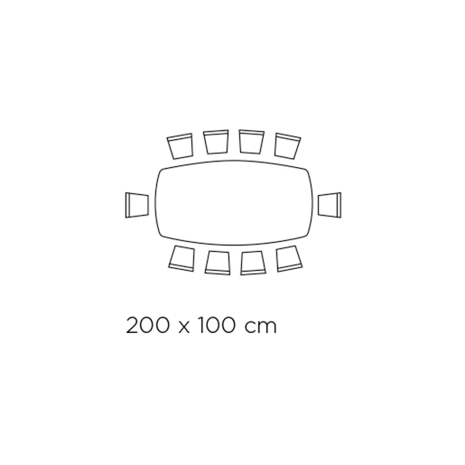 Pevný stůl se skleněnou deskou ve tvaru sudu a ocelovou základnou Made in Italy - Ezzellino Viadurini