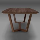 Pevný stůl s tvarovanou deskou a dřevěnou podnoží Made in Italy - Digory Viadurini