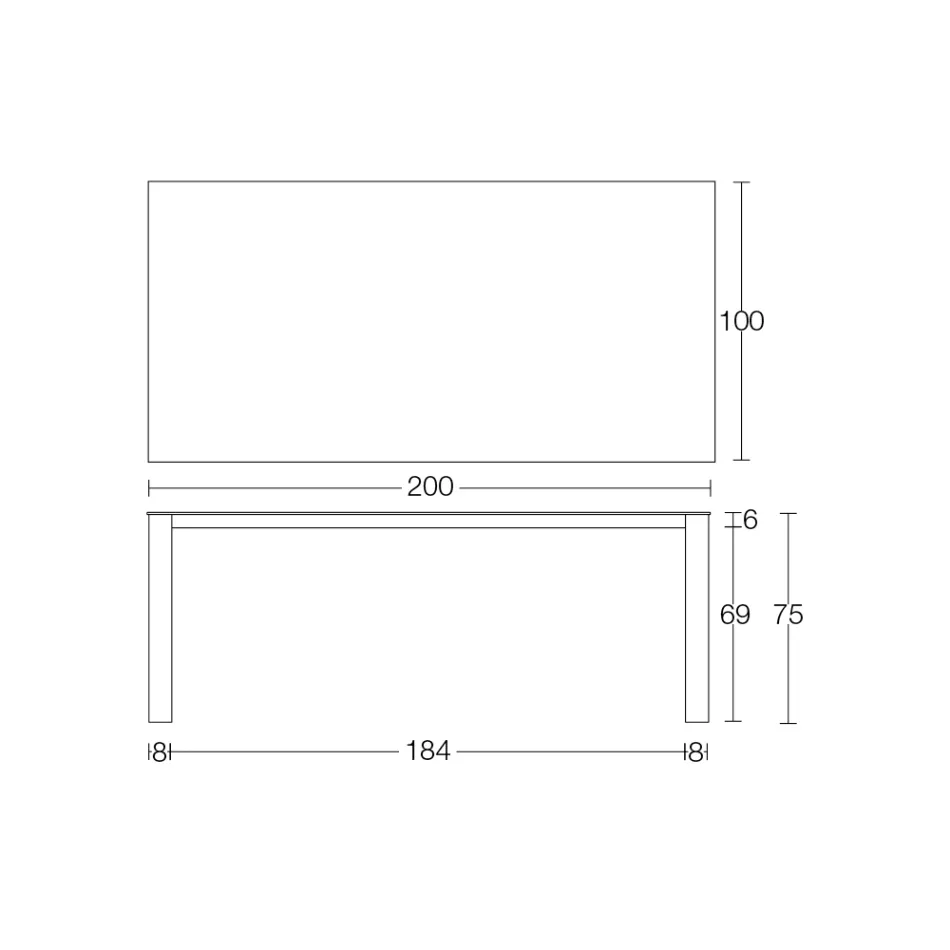 Pevný venkovní stůl z Hpl Alicante a kovová základna Made in Italy - Carl Viadurini