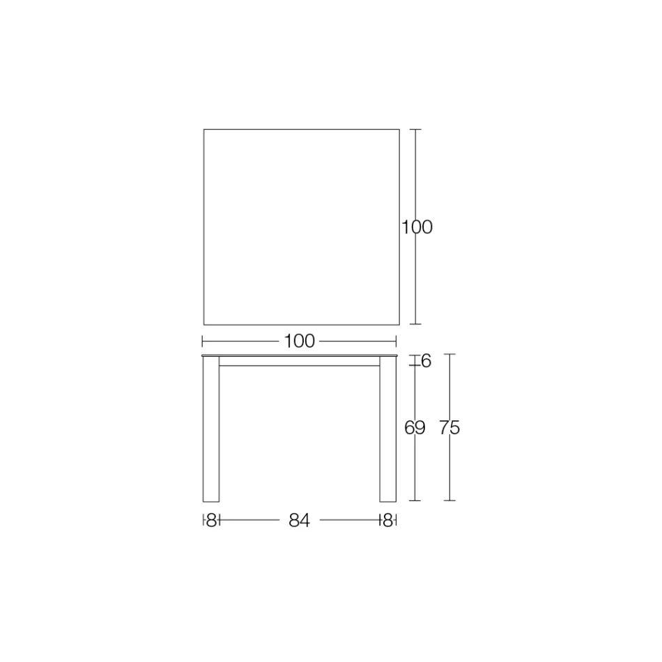 Pevný venkovní stůl z Hpl Alicante a kovová základna Made in Italy - Carl Viadurini