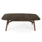 Pevný jídelní stůl z leštěné keramiky Emperador Made in Italy - North Viadurini