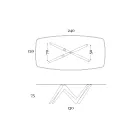 Pevný jídelní stůl ze skla a pevného polyuretanu vyrobený v Itálii – levandule Viadurini