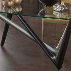 Pevný jídelní stůl ze skla a pevného polyuretanu vyrobený v Itálii – levandule Viadurini