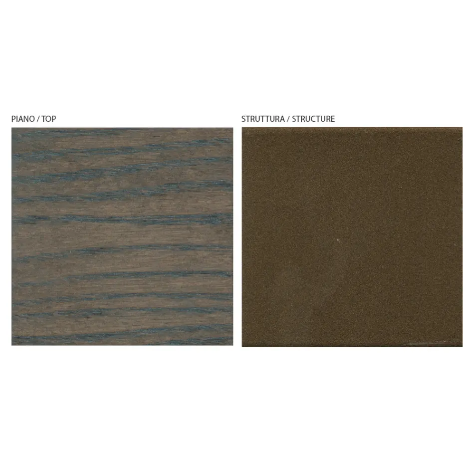 Pevný stůl do obývacího pokoje z masivního dřeva s centrálním podstavcem - Luuk Viadurini