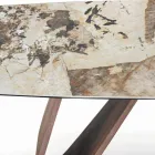 Pevný stůl do obývacího pokoje s dřevěnou základnou Vyrobeno v Itálii - Equatore Viadurini