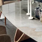 Pevný stůl do obývacího pokoje s dřevěnou základnou Vyrobeno v Itálii - Equatore Viadurini