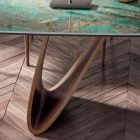 Pevný stůl do obývacího pokoje s dřevěnou základnou Vyrobeno v Itálii - Equatore Viadurini