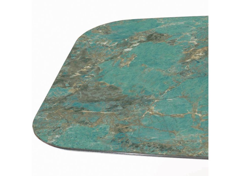 Pevný stůl z leštěné keramiky Amazonit Made in Italy - Grotta Viadurini