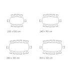 Pevný keramický stůl a základna z černě lakované oceli Made in Italy – Brýle Viadurini