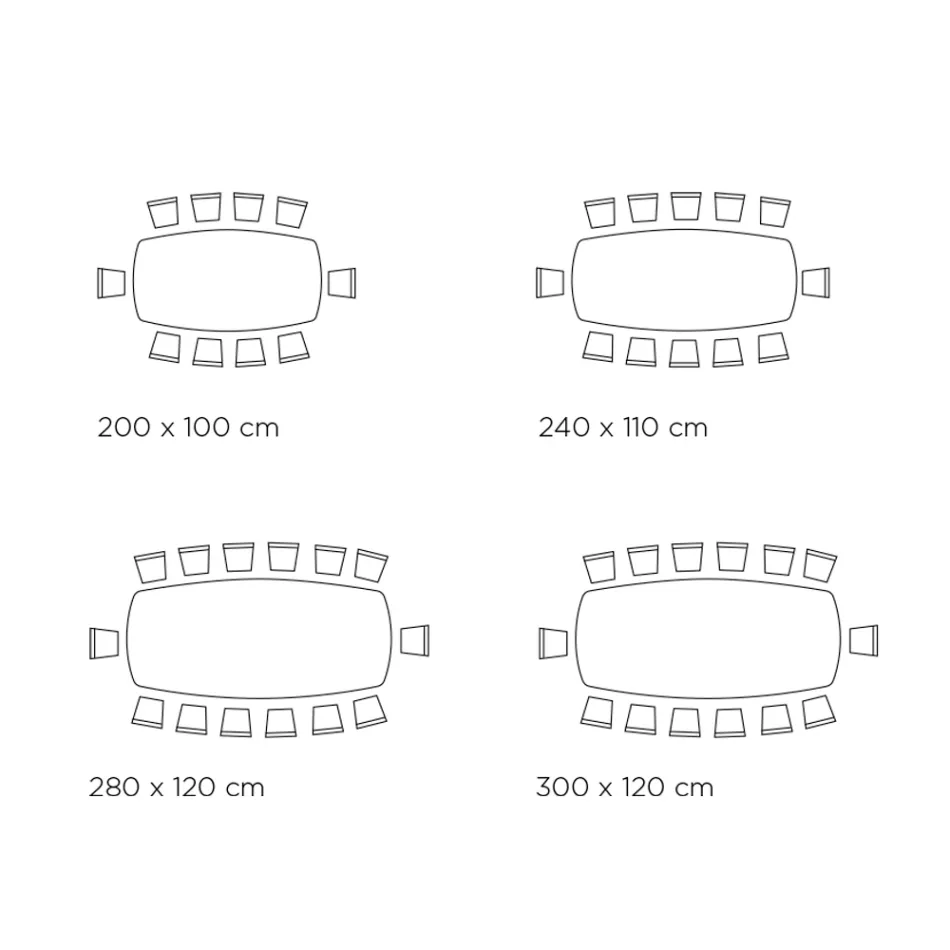 Pevný keramický stůl a základna z černě lakované oceli Made in Italy – Brýle Viadurini