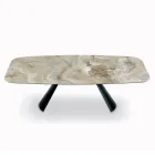 Pevný keramický stůl a základna z černě lakované oceli Made in Italy – Brýle Viadurini