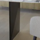 Pevný stůl z kovu a keramické desky Arabesque Glossy - Eronte Viadurini
