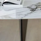 Pevný stůl z kovu a keramické desky Arabesque Glossy - Eronte Viadurini