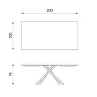 Pevný stůl z dubové dýhy a černé kovové podnože - Skipper Viadurini