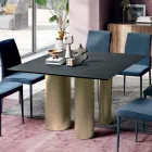 Pevný čtvercový stůl z laminátu a oceli Made in Italy - Nůžky Viadurini