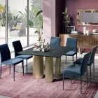 Pevný čtvercový stůl z laminátu a oceli Made in Italy - Nůžky Viadurini