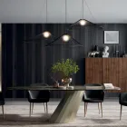 Pevný obdélníkový stůl z oceli a keramiky Made in Italy - Kalhoty Viadurini