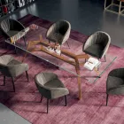 Pevný obdélníkový stůl z extra čirého skla a popela Vyrobeno v Itálii - sever Viadurini