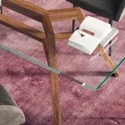 Pevný obdélníkový stůl z extra čirého skla a popela Vyrobeno v Itálii - sever Viadurini