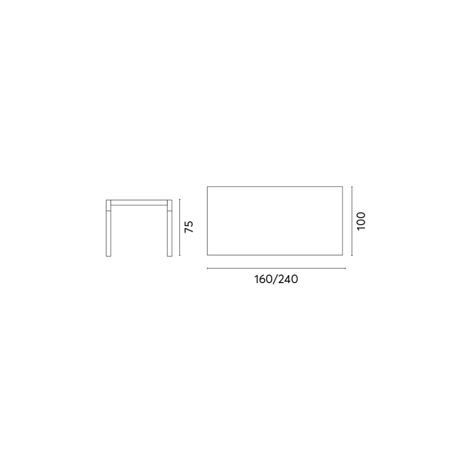 Zahradní stůl Rozkládací na 240 cm s hliníkovou konstrukcí - Geoffroy Viadurini