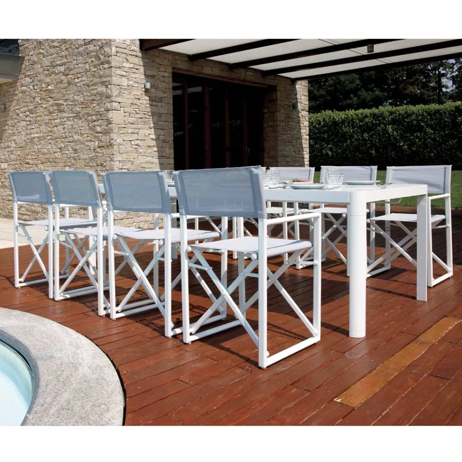 Zahradní stůl Rozkládací na 240 cm s hliníkovou konstrukcí - Geoffroy Viadurini