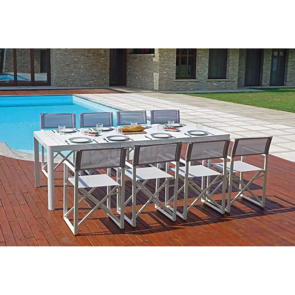 Zahradní stůl Rozkládací na 240 cm s hliníkovou konstrukcí - Geoffroy Viadurini