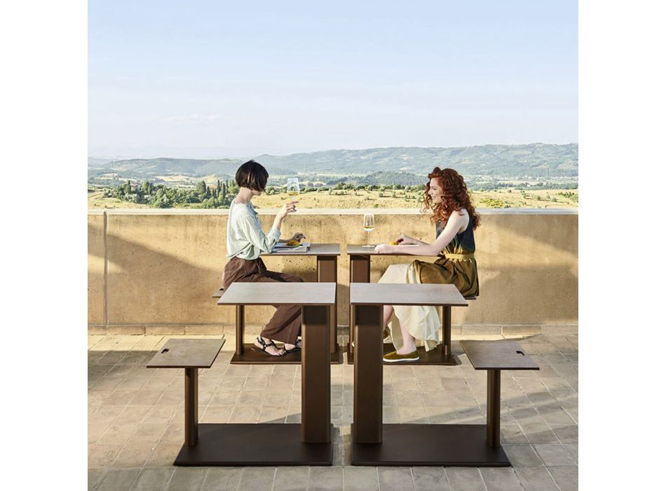 Zahradní stůl s hliníkovým sedákem Made in Italy - Plinto by Varaschin Viadurini