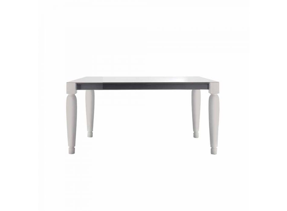 6místný designový keramický stůl a nohy z bílého dřeva - Claudiano Viadurini
