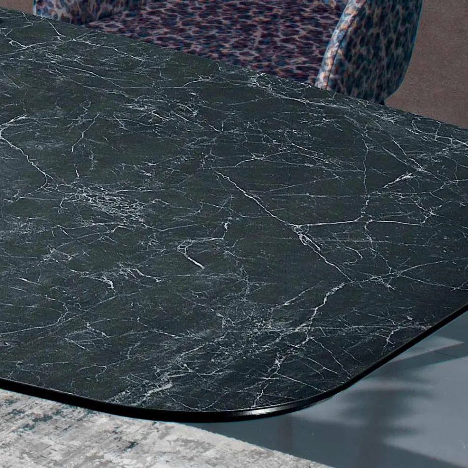 Leštěný řecký černý keramický stůl Made in Italy - Grotta Viadurini