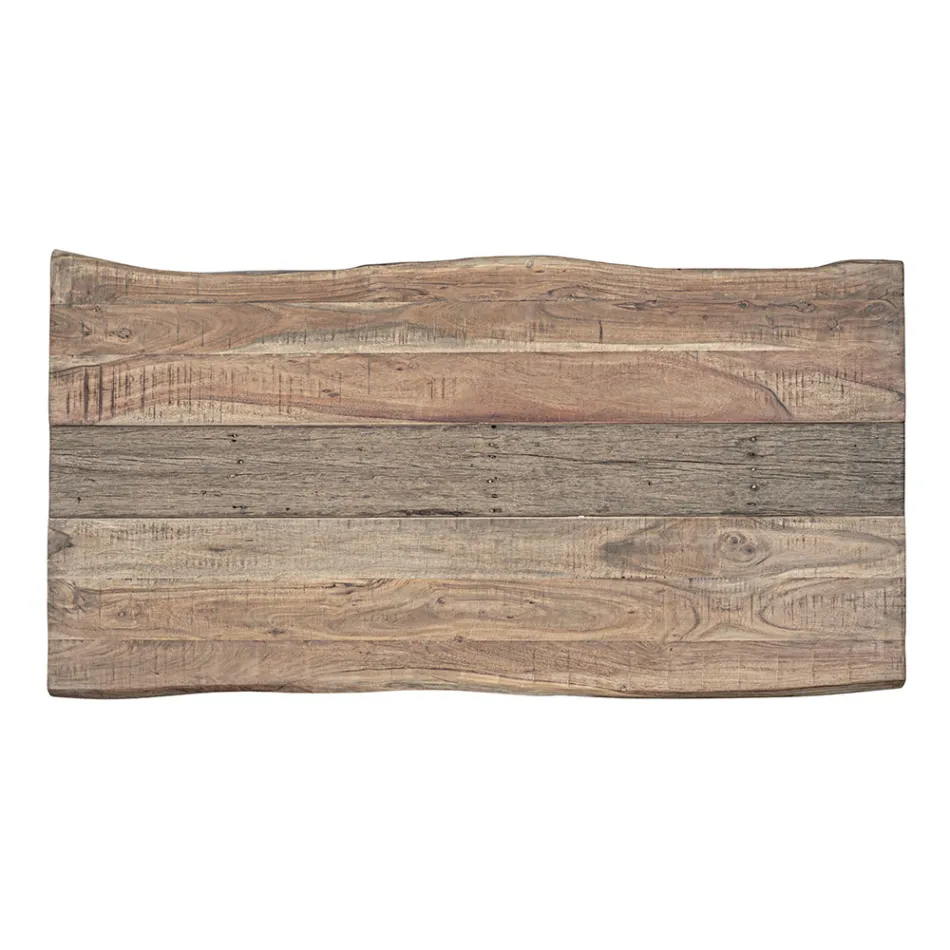 Stůl z akáciového dřeva s recyklovanou vložkou a Homemotion Steel - Zalma Viadurini