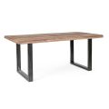 Stůl z akáciového dřeva s recyklovanou vložkou a Homemotion Steel - Zalma