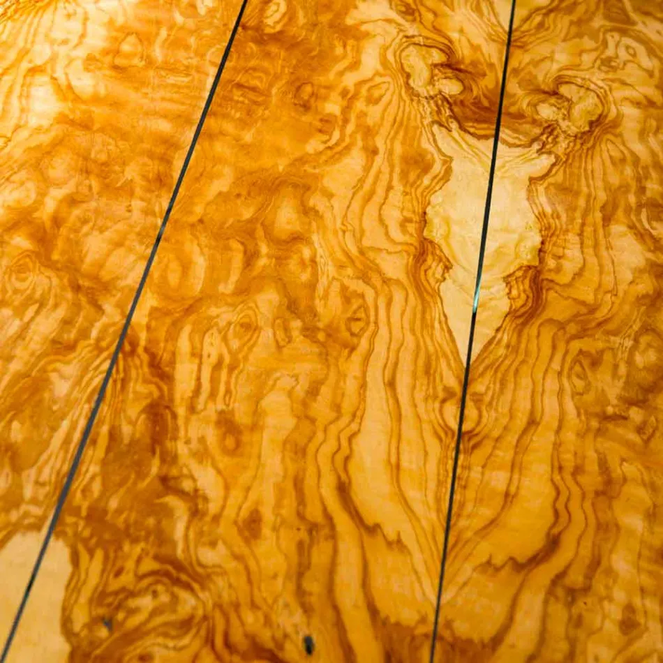 olivového dřevěný stůl a Portofino VGnewtrend kolo sklo Viadurini