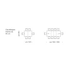 Rozkládací laminátový dřevěný stůl až do 470 cm Made in Italy – Gordito Viadurini