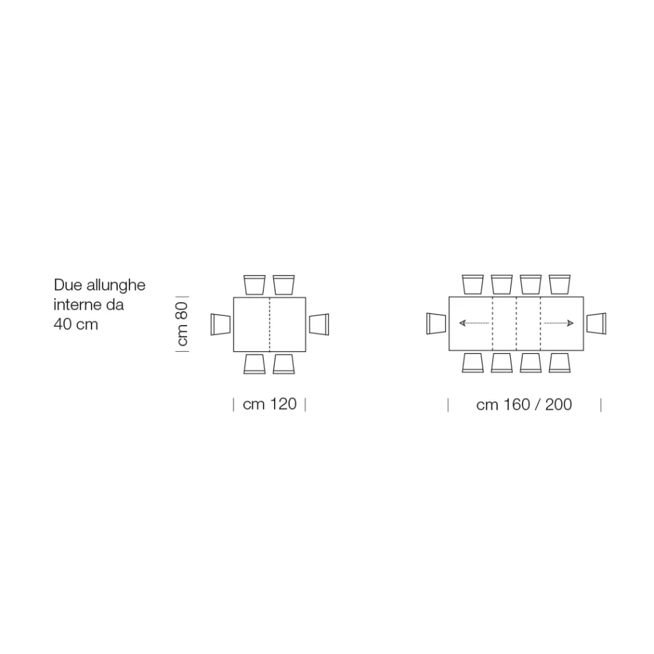Rozkládací laminátový dřevěný stůl až do 470 cm Made in Italy – Gordito Viadurini