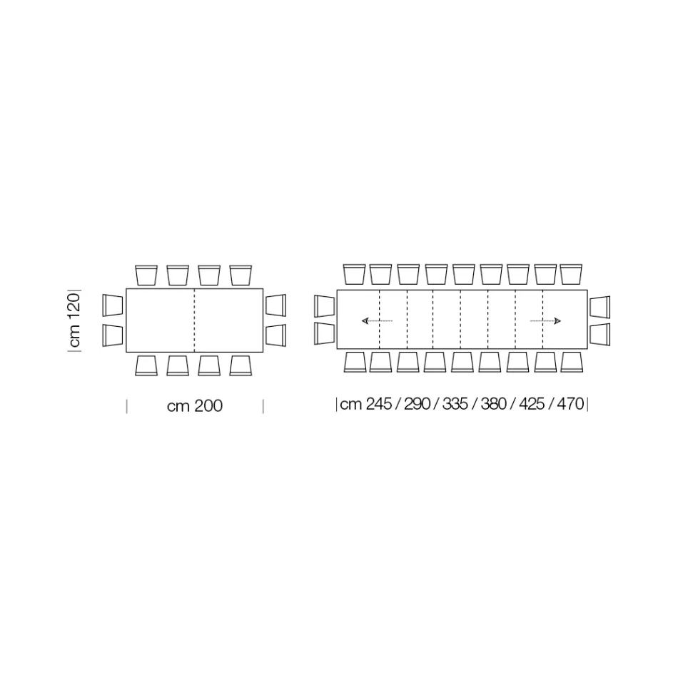 Rozkládací melaminový dřevěný stůl až do 470 cm Made in Italy – Gordito Viadurini