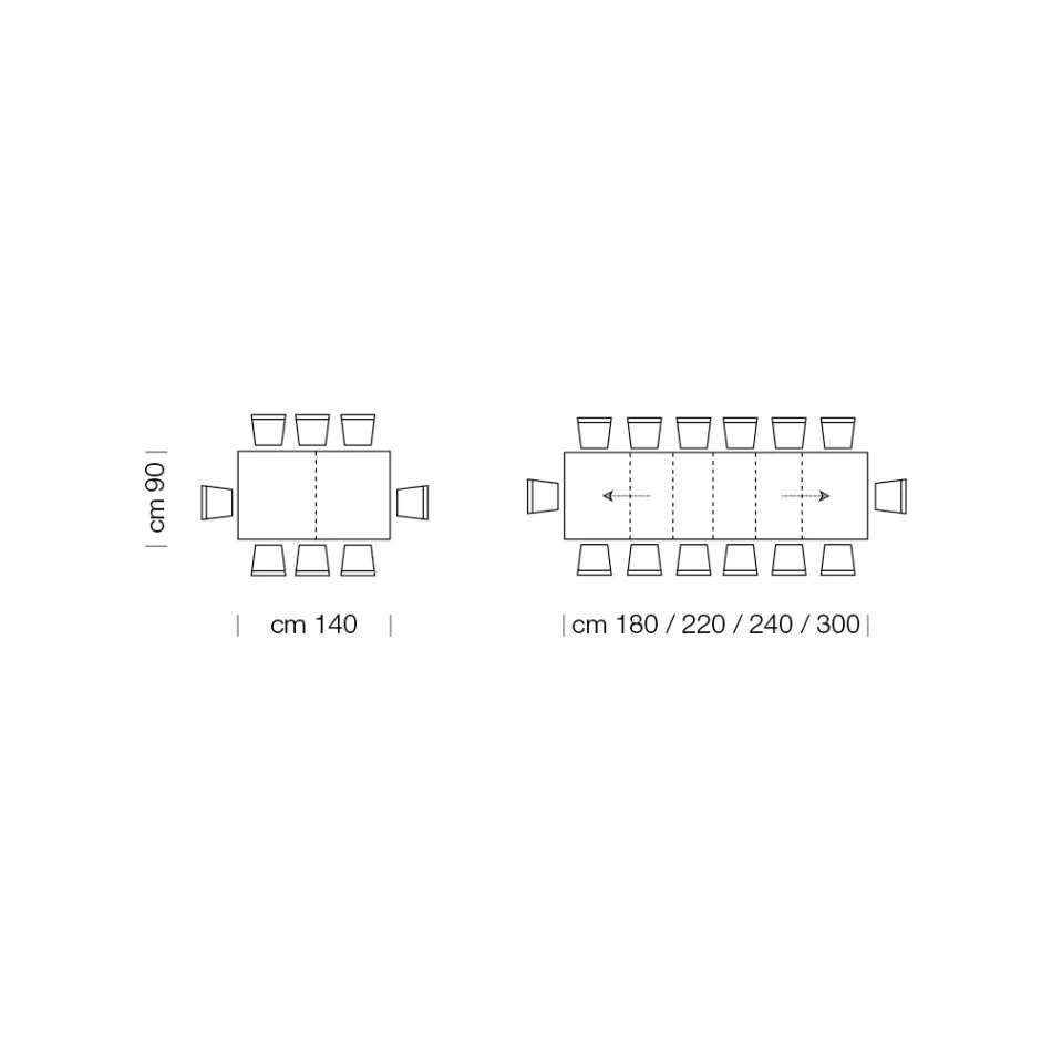 Rozkládací melaminový dřevěný stůl až do 470 cm Made in Italy – Gordito Viadurini
