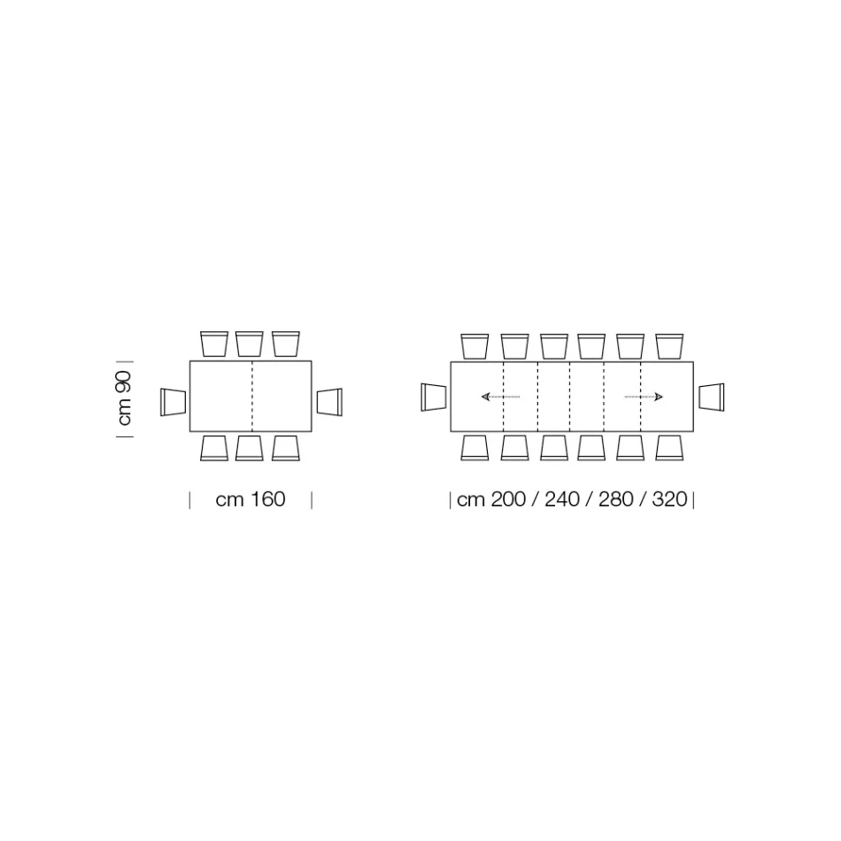 Rozkládací melaminový dřevěný stůl až do 470 cm Made in Italy – Gordito Viadurini