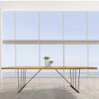 Masivní dubový stůl a kovové nohy Made in Italy - Consuelo Viadurini