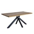 Dubový vázaný stůl s kovovou podnoží Made in Italy - Sebastiano