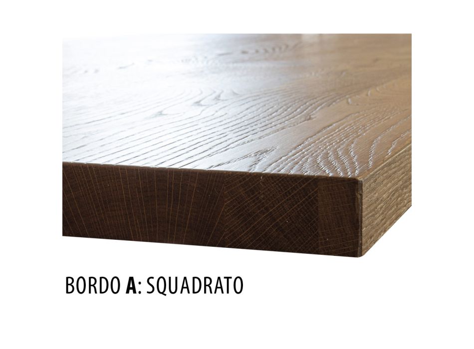 Dřevěný dubový stůl s kovovou podnoží Made in Italy - Sebastiano Viadurini