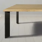 Stůl z vroubkovaného dubu Masellato a kovových nohou Made in Italy - Vicente Viadurini