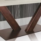 Stůl z pokoveného dubu s hranou listu a kov Made in Italy - Riad Viadurini