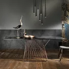 Moderní designový stůl z tvrzeného skla vyrobeného v Itálii, Mitia Viadurini