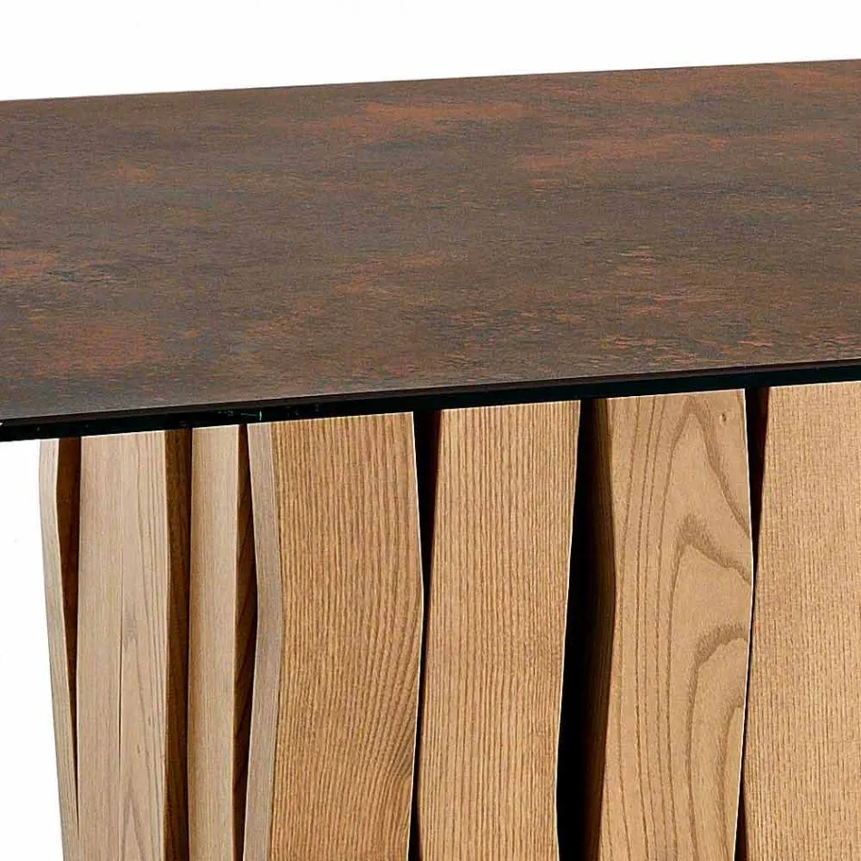 Moderní design skleněný keramický stůl vyrobený v Itálii, Egisto Viadurini