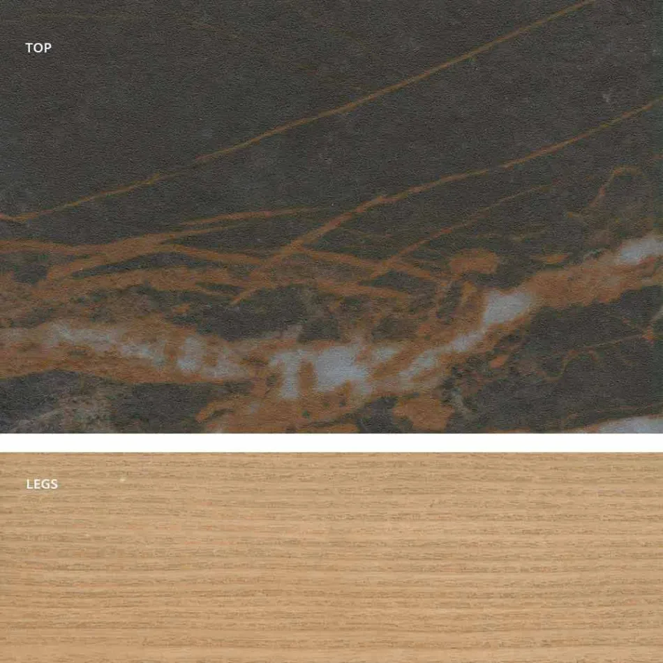 Moderní design skleněný keramický stůl vyrobený v Itálii, Egisto Viadurini