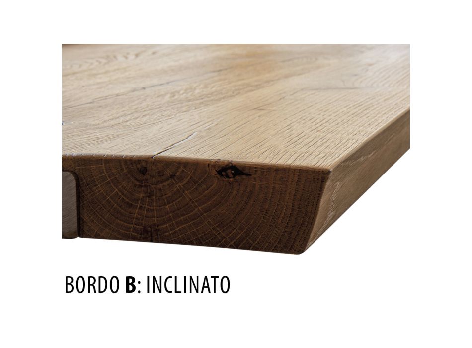 Vnitřní stůl s dubovou deskou a nohami Made in Italy - Geolier Viadurini