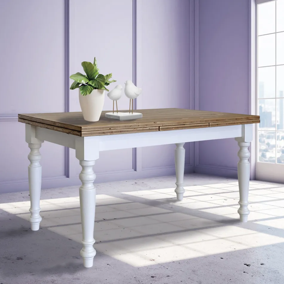 Rozkládací obývací stůl ze severské jedle Made in Italy - Benidorm Viadurini