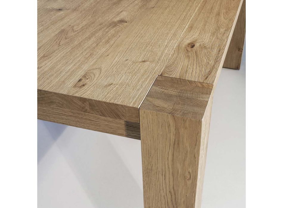 Rozkládací obývací stůl z vázaného dubu pokovený Made in Italy - Durin Viadurini