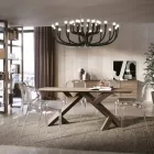 Obývací stůl z pravého masivního vázaného ořechu Made in Italy - Boromir Viadurini